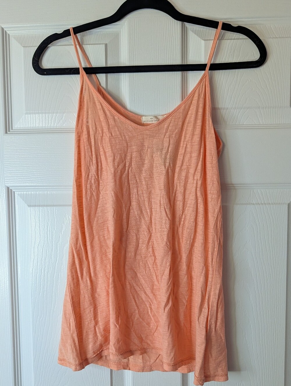 Michelle by Comune Women’s Small Salmon Orange Slub Knit Swing Tank Top Cotton M